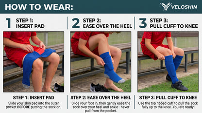Veloshin™ Pro Football Shin Pad Socks with Pocket